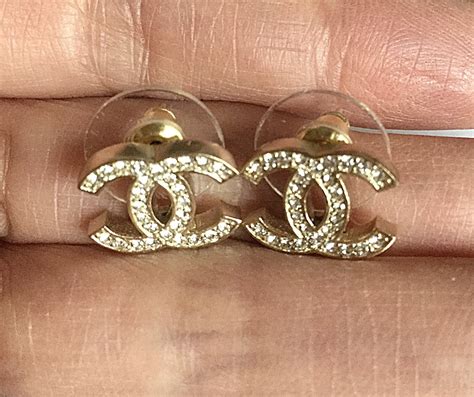 classic mini chanel cc gold earrings|Chanel earrings online shop.